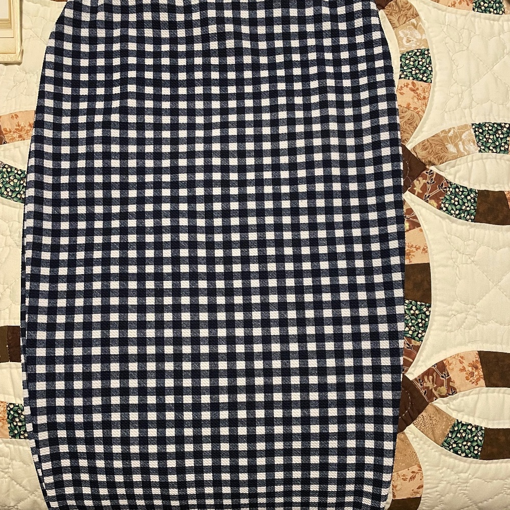 Blue plaid skirt